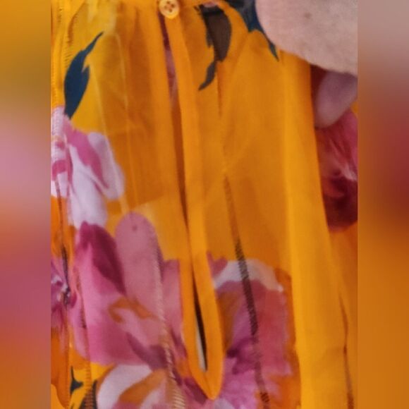 NWT Joie Kriston B S Zinnia Floral Ruffled Lngslv 100%SILK Women Blouse  $278 - Picture 4 of 16